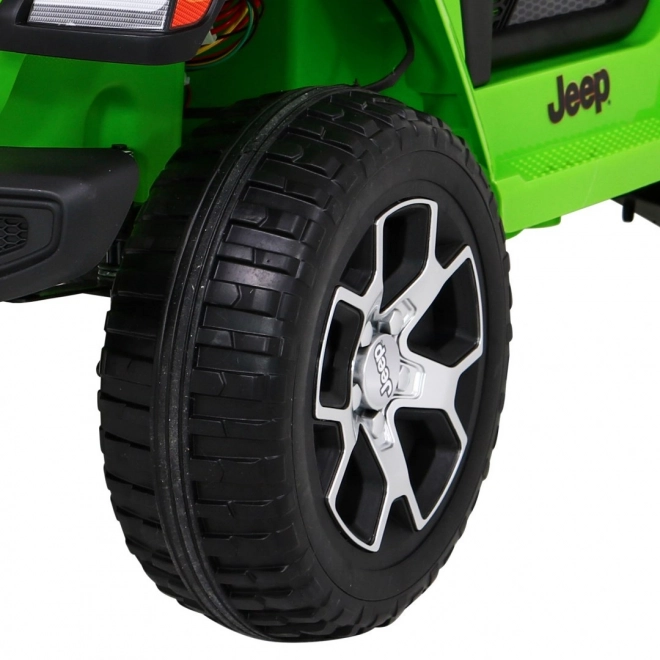 JEEP wrangler rubicon elektrické autíčko pro děti, zelené, 12 V, EVA kola, dálkové ovládání, MP3, LED
