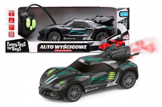 Závodní RC auto Toys for Boys s kouřovým výfukem a LED podsvícením