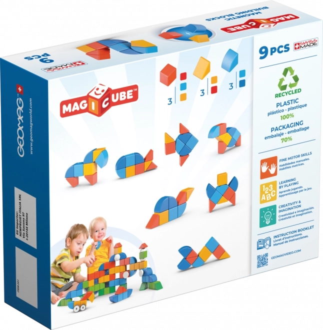 Magnetické kostky Geomag Magicube Shapes - Zvířata 9 dílů