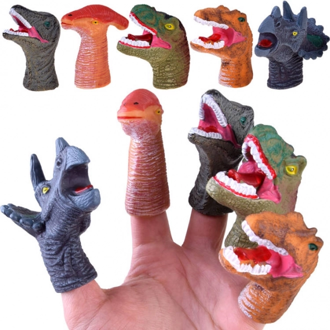 Gumové prstové maňásky dinosaurů