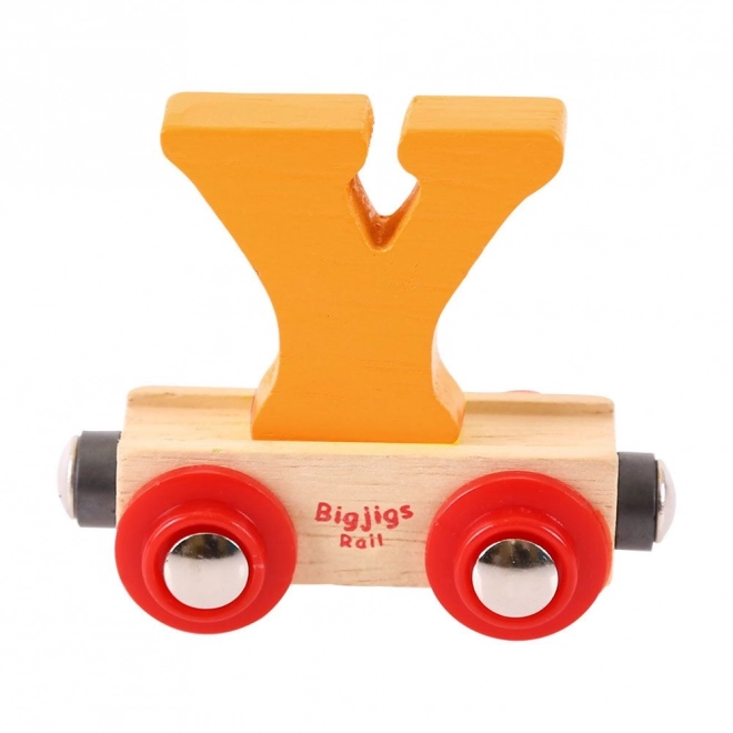 Bigjigs Rail Vagónek dřevěné vláčkodráhy - Písmeno Y