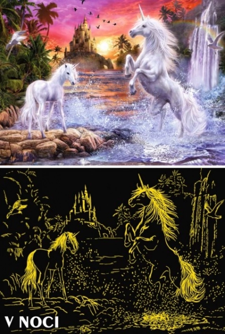 Ravensburger puzzle Jednorožci u řeky 500 dílků