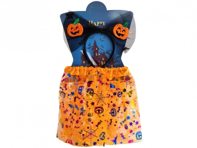Halloweenský kostým s čelenkou a tutu sukní