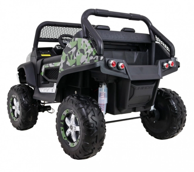 Mercedes Benz Unimog pro děti barva Moro + 4x4 + dálkové ovládání + nosič zavazadel + startování zdarma + rádio MP3 + LED dioda