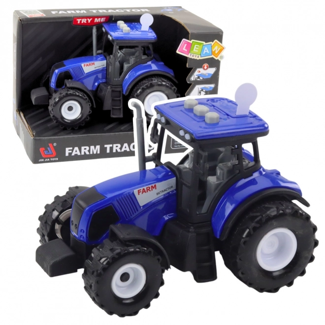 Traktor Zemědělec s efekty zvuku a světla modrý