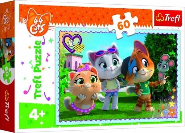 Puzzle 60 dílků Hravé chvíle s přáteli 44 koček