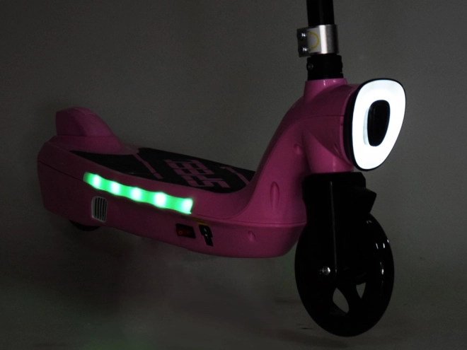 Elektrická koloběžka s LED osvětlením – Růžová