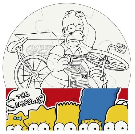 Vymaluj si puzzle Simpsonovi kruh 9 dílků
