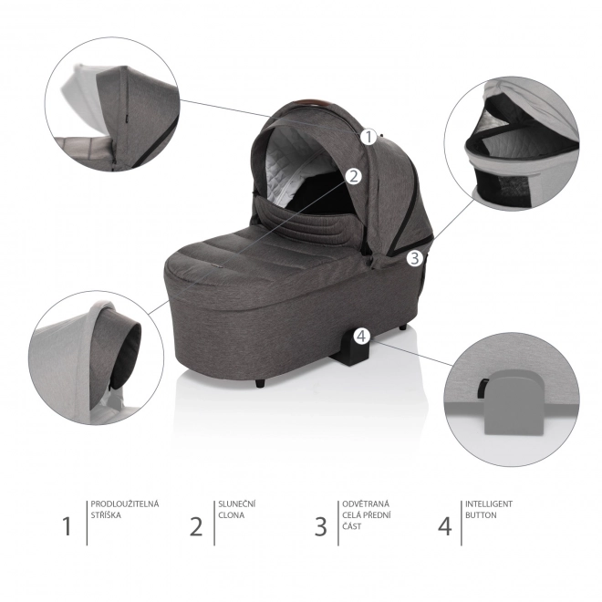 Hluboká korba ke sportovnímu kočárku Move XL, Silver Grey