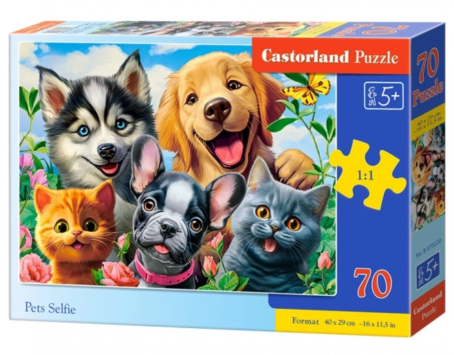 Puzzle 70 dílků Selfie domacích mazlíčků