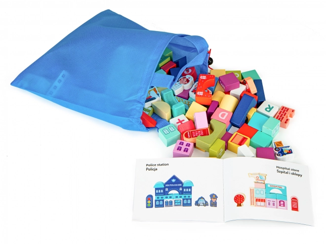 ECOTOYS Dřevěné kostky Město
