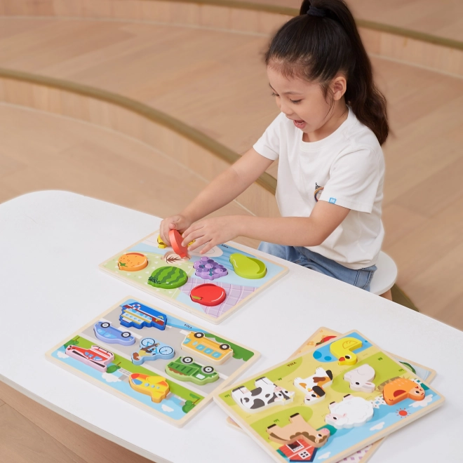 Dřevěné puzzle zelenina Montessori VIGA