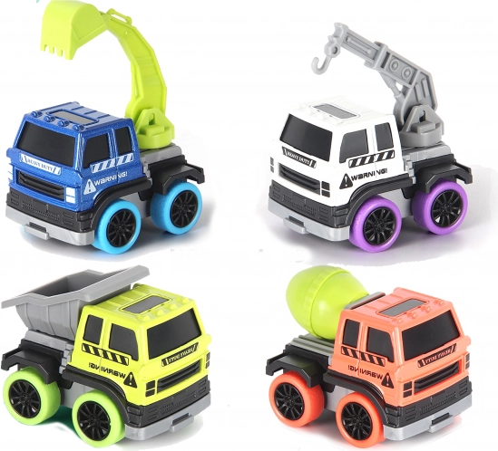 Kovové stavební auto 6 cm na zpětný chod
