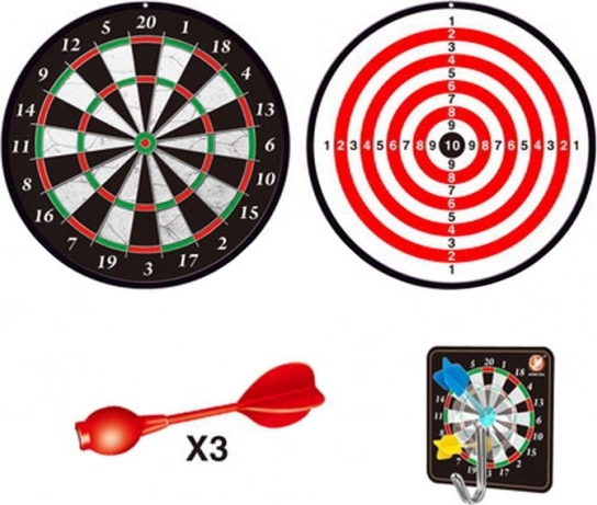 Oboustranný magnetický terč 15 cm se 3 šipkami