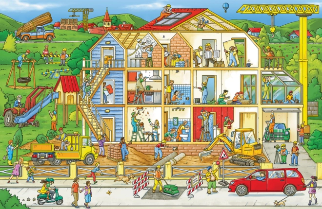 Detailní ilustrace staveniště