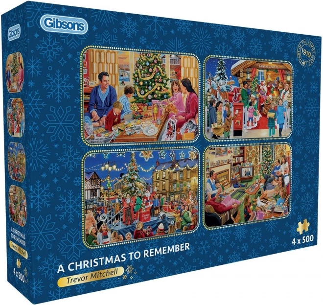 GIBSONS Puzzle Nezapomenutelné Vánoce 4x500 dílků