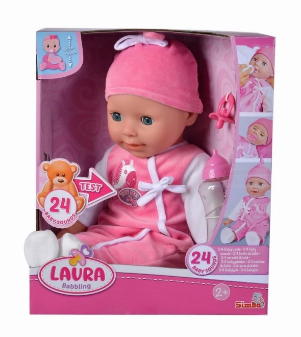 Panenka Laura s dětským žvatláním 38 cm