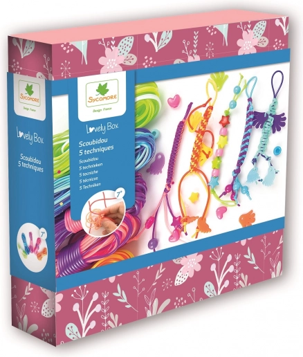Lovely Box - Kreativní Sada Scoubidou - Zábavné Pletení z Barevných Bužírek