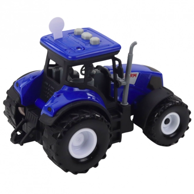 Traktor Zemědělec s efekty zvuku a světla modrý