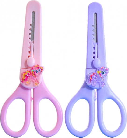 Dětské nůžky s krytem a dekorativním koníkem 14cm