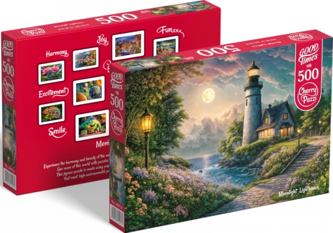 Puzzle Maják za svitu Měsíce 500 dílků od Cherry Pazzi