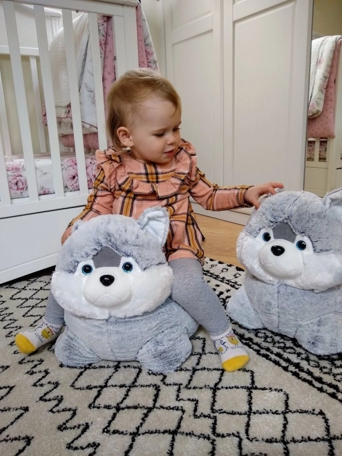 Plyšový polštářek husky