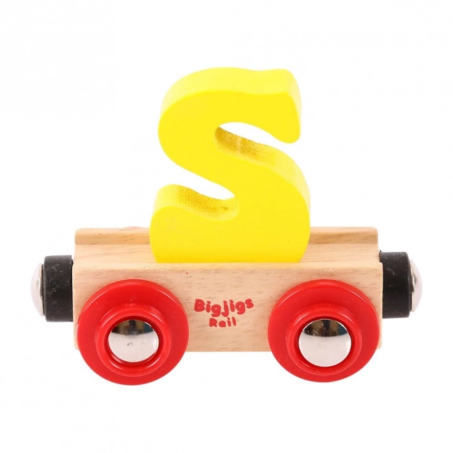 Bigjigs Rail Vagónek dřevěné vláčkodráhy - Písmeno S