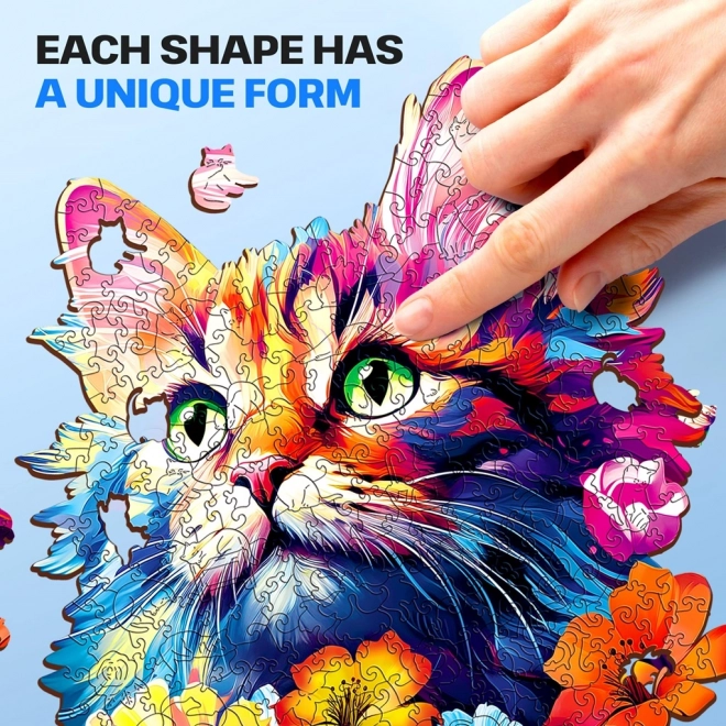 Dřevěné puzzle Kočka 200 dílků