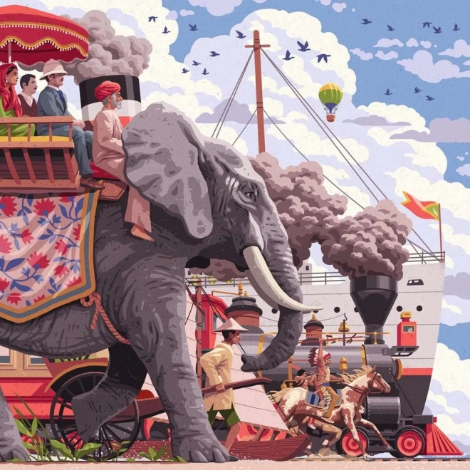 Čtvercové puzzle Art & Soul: Cesta kolem světa za 80 dní