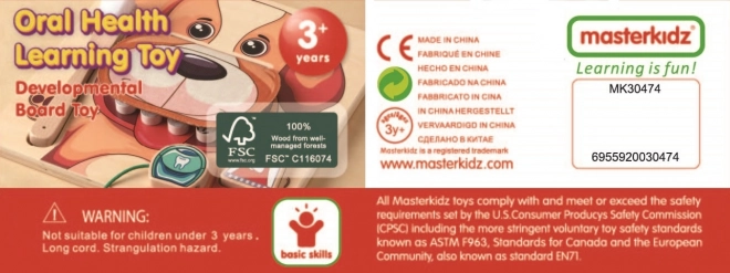 Edukační nástěnná deska Masterkidz pro ústní hygienu se psem