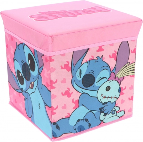 Cozy Noxxiez úložný box a taburet STITCH pro dívky 30 × 30 × 30 cm