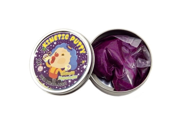 Hmota/modelína 50g inteligentní třpytivá glitter 8cm asst mix barev v plechové krabičce 12ks v boxu