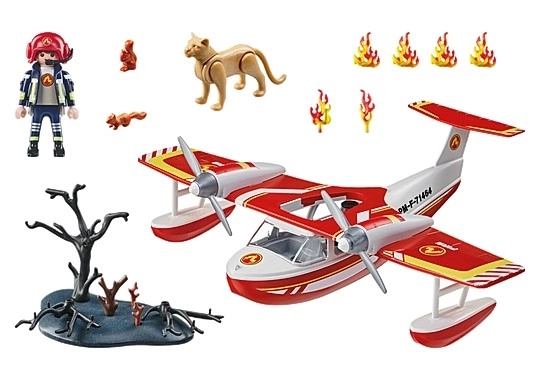 Sada figurek Action Heroes 71463 Hasičské letadlo s funkcí hašení požáru
