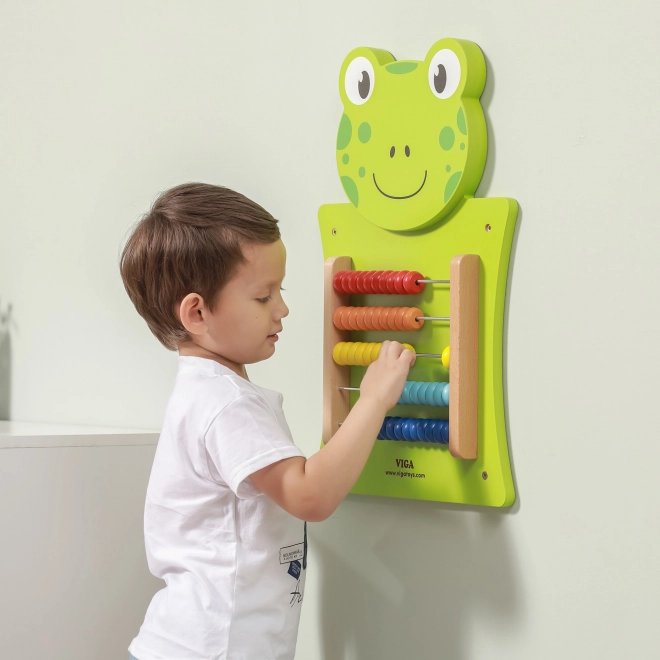 Viga dřevěná tabule s počítadlem žabka montessori certifikát FSC
