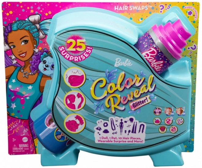 Barbie Color Reveal Party Doll Modré a fialové účesy