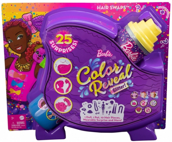 Barbie Color Reveal party styling panenky fialové vlasy