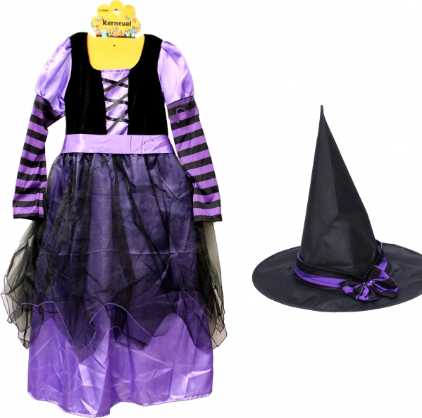 Set karnevalová čarodějnice – fialová