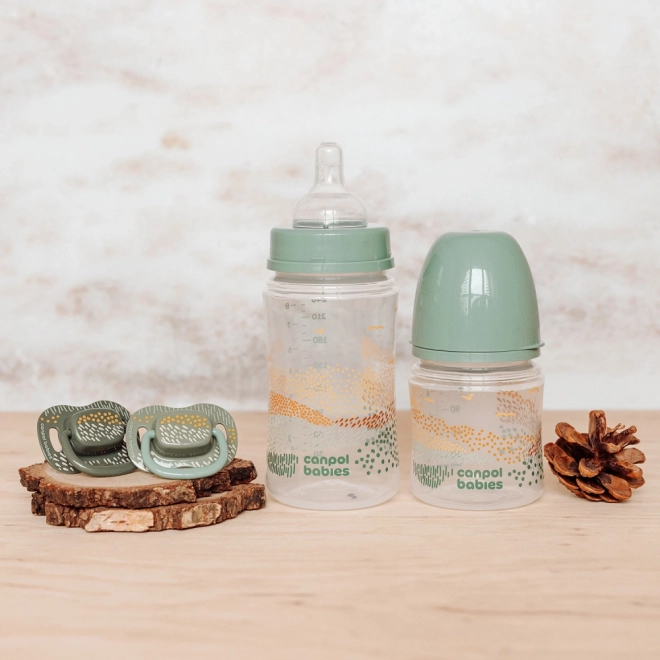 Canpol babies Set symetrických silikonových dudlíků MOUNTAINS 0-6m 2ks – zelený