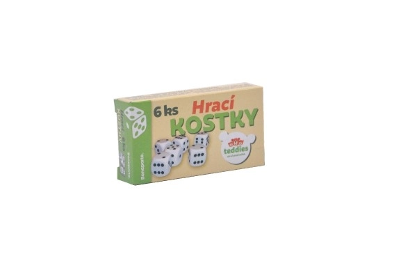 Hrací kostky Teddies v krabičce (6 ks)