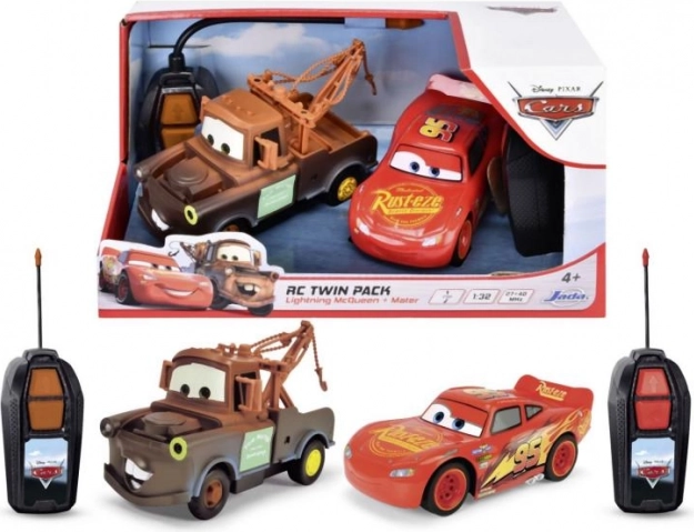 RC auta Blesk McQueen a Burák Twin Pack 1:32, 14 cm, 1kanál