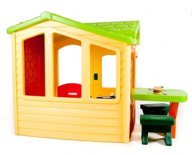 Little Tikes domeček s piknikovým patiem a magickým zvonkem - přírodní