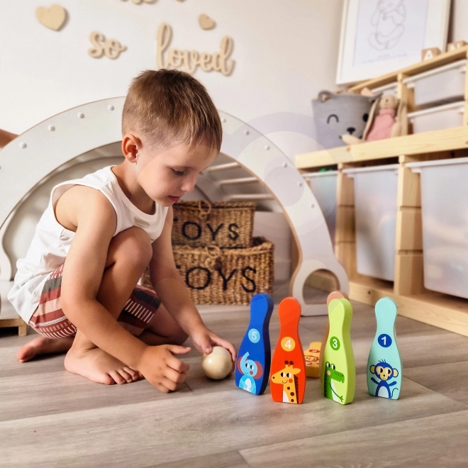 Dřevěné kuželky zvířátka TOOKY TOY