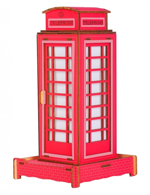 Dřevěné 3D puzzle Telefonní budka