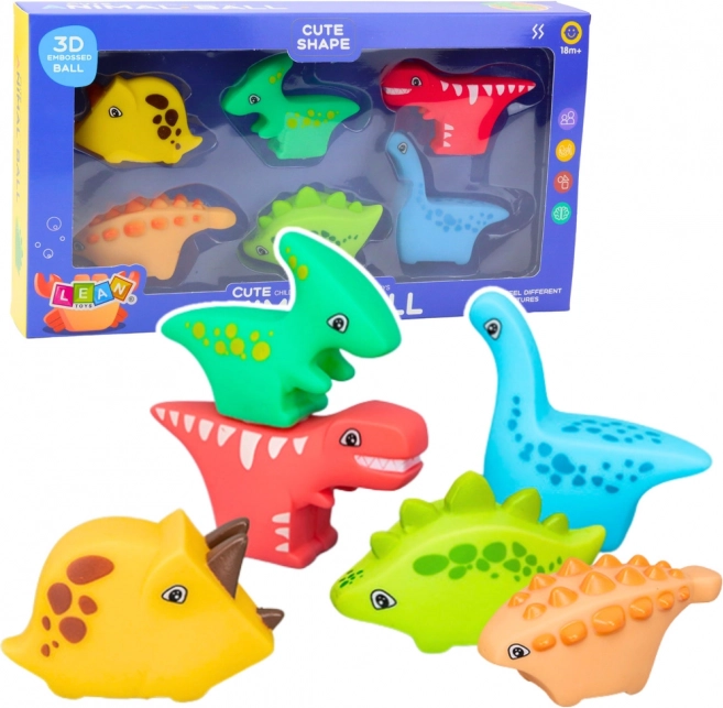 Sada gumových hraček do koupele Dino World 6 ks