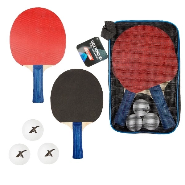 Sada na stolní tenis s 2 pálkami a 3 míčky v pouzdře