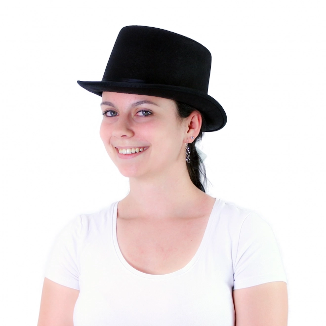Elegantní černý cylindr pro dospělé