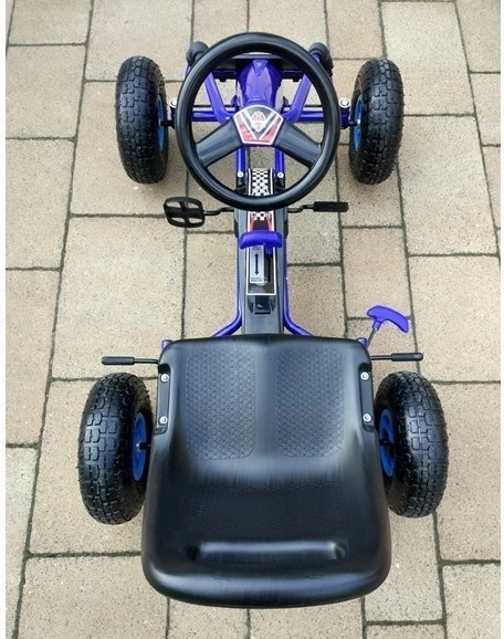 Pedálová vzduchová motokára + Nafukovací pneumatiky + Nastavitelné sedadlo – Modrá