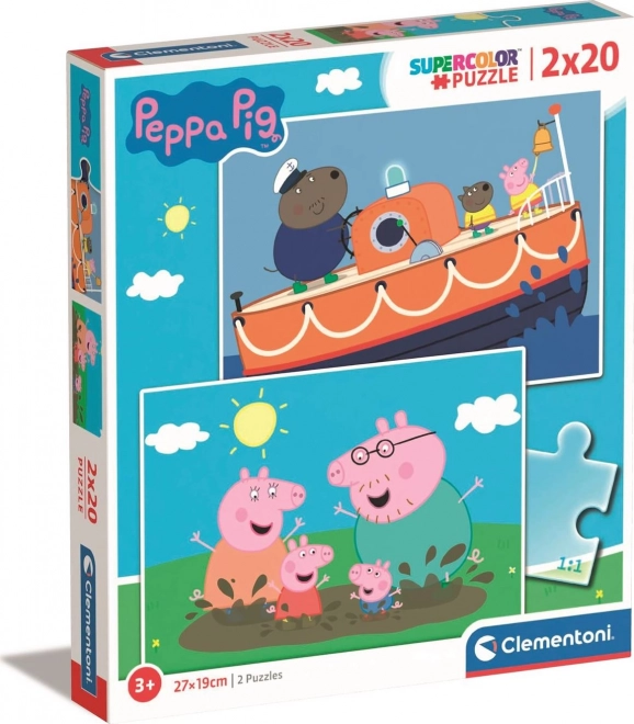 Puzzle 2x20 dílků Prasátko Peppa
