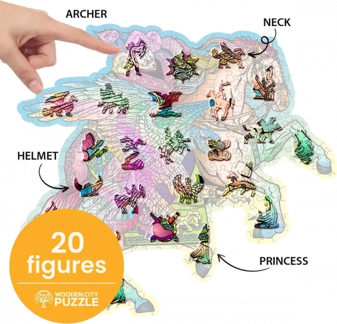 Dřevěné puzzle Kůň a Orel 250 dílků