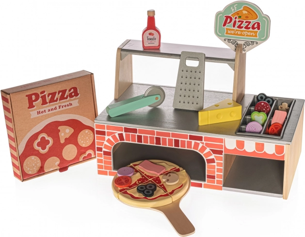 Dřevěný set Pizzerie pro děti